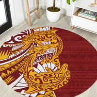 Couple Dolphins Maori Motif Round Carpet - Polynesian Pride