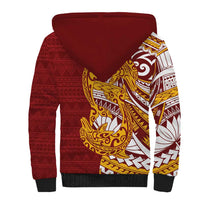 Couple Dolphins Maori Motif Sherpa Hoodie - Polynesian Pride