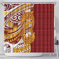 Couple Dolphins Maori Motif Shower Curtain - Polynesian Pride