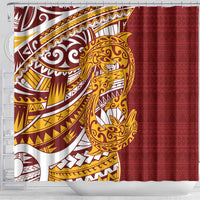 Couple Dolphins Maori Motif Shower Curtain - Polynesian Pride