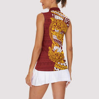 Couple Dolphins Maori Motif Women Sleeveless Polo Shirt - Polynesian Pride