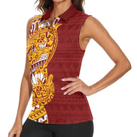 Couple Dolphins Maori Motif Women Sleeveless Polo Shirt - Polynesian Pride