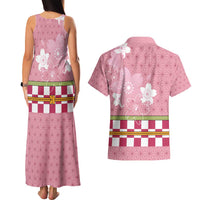 Japanese Asanoha Pattern Couples Matching Tank Maxi Dress and Hawaiian Shirt Charm Against Evil Spirits - Polynesian Pride