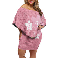 Japanese Asanoha Pattern Family Matching Off Shoulder Short Dress and Hawaiian Shirt Charm Against Evil Spirits - Polynesian Pride