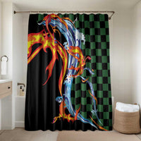Japanese Asanoha Pattern Bathroom Set Sun Flame Slayer Dragon Hinokami Kagura Spirit - Polynesian Pride