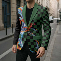 Japanese Asanoha Pattern Blazer Sun Flame Slayer Dragon Hinokami Kagura Spirit - Polynesian Pride