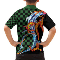 Japanese Asanoha Pattern Family Matching Puletasi and Hawaiian Shirt Sun Flame Slayer Dragon Hinokami Kagura Spirit LT9 - Polynesian Pride