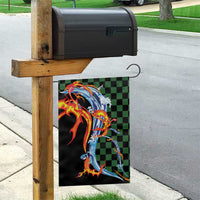 Japanese Asanoha Pattern Garden Flag Sun Flame Slayer Dragon Hinokami Kagura Spirit - Polynesian Pride