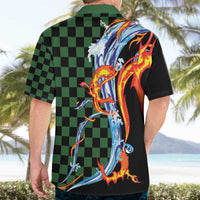 Japanese Asanoha Pattern Hawaiian Shirt Sun Flame Slayer Dragon Hinokami Kagura Spirit - Polynesian Pride