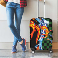 Japanese Asanoha Pattern Luggage Cover Sun Flame Slayer Dragon Hinokami Kagura Spirit - Polynesian Pride