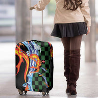 Japanese Asanoha Pattern Luggage Cover Sun Flame Slayer Dragon Hinokami Kagura Spirit - Polynesian Pride