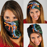 Japanese Asanoha Pattern Neck Gaiter Sun Flame Slayer Dragon Hinokami Kagura Spirit - Polynesian Pride