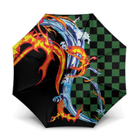 Japanese Asanoha Pattern Umbrella Sun Flame Slayer Dragon Hinokami Kagura Spirit - Polynesian Pride