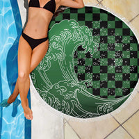 Japanese Asanoha Pattern Beach Blanket Water Breathing Slayer Dragon - Polynesian Pride