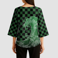 Japanese Asanoha Pattern Kimono Sleeve Blouse Water Breathing Slayer Dragon - Polynesian Pride