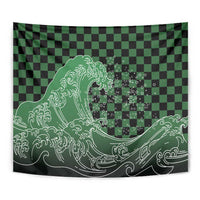 Japanese Asanoha Pattern Tapestry Water Breathing Slayer Dragon - Polynesian Pride