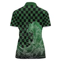 Japanese Asanoha Pattern Women Polo Shirt Water Breathing Slayer Dragon LT9 - Polynesian Pride