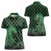 Japanese Asanoha Pattern Women Polo Shirt Water Breathing Slayer Dragon LT9 - Polynesian Pride
