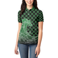 Japanese Asanoha Pattern Women Polo Shirt Water Breathing Slayer Dragon LT9 - Polynesian Pride