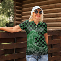 Japanese Asanoha Pattern Women Polo Shirt Water Breathing Slayer Dragon LT9 - Polynesian Pride