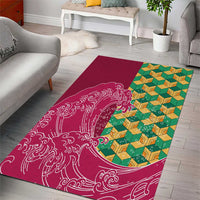 Japanese Bishamon-Kikkou Pattern Area Rug Water Pillar Silent River Flow - Polynesian Pride
