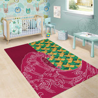 Japanese Bishamon-Kikkou Pattern Area Rug Water Pillar Silent River Flow - Polynesian Pride