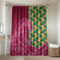 Japanese Bishamon-Kikkou Pattern Bathroom Set Water Pillar Silent River Flow - Polynesian Pride