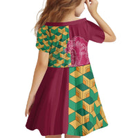 Japanese Bishamon-Kikkou Pattern Family Matching Long Sleeve Bodycon Dress and Hawaiian Shirt Water Pillar Silent River Flow - Polynesian Pride