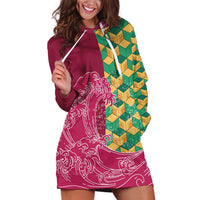 Japanese Bishamon-Kikkou Pattern Hoodie Dress Water Pillar Silent River Flow - Polynesian Pride