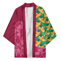 Japanese Bishamon-Kikkou Pattern Kimono Water Pillar Silent River Flow - Polynesian Pride