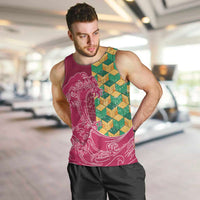 Japanese Bishamon-Kikkou Pattern Men Tank Top Water Pillar Silent River Flow - Polynesian Pride