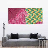 Japanese Bishamon-Kikkou Pattern Tapestry Water Pillar Silent River Flow - Polynesian Pride