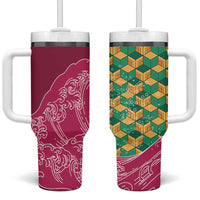 Japanese Bishamon-Kikkou Pattern Tumbler With Handle Water Pillar Silent River Flow - Polynesian Pride