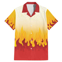 Japanese Kaen Pattern Family Matching Mermaid Dress and Hawaiian Shirt Flame Pillar Blazing Lion Heart LT9 Dad's Shirt - Short Sleeve Red - Polynesian Pride