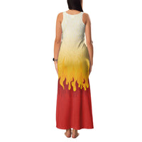 Japanese Kaen Pattern Family Matching Tank Maxi Dress and Hawaiian Shirt Flame Pillar Blazing Lion Heart - Polynesian Pride