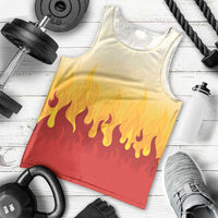 Japanese Kaen Pattern Men Tank Top Flame Pillar Blazing Lion Heart - Polynesian Pride