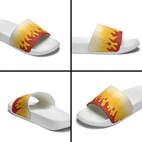 Japanese Kaen Pattern Slide Sandals Flame Pillar Blazing Lion Heart - Polynesian Pride