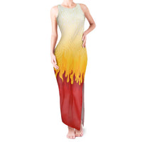 Japanese Kaen Pattern Tank Maxi Dress Flame Pillar Blazing Lion Heart - Polynesian Pride