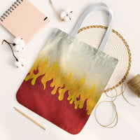 Japanese Kaen Pattern Tote Bag Flame Pillar Blazing Lion Heart - Polynesian Pride