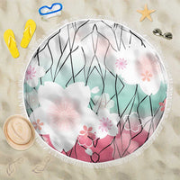 Japanese Kocho Pattern Beach Blanket Insect Pillar Butterfly Flower Fairy - Polynesian Pride