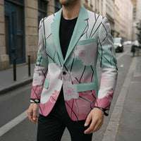 Japanese Kocho Pattern Blazer Insect Pillar Butterfly Flower Fairy - Polynesian Pride