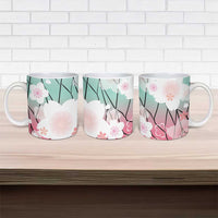 Japanese Kocho Pattern Ceramic Mug Insect Pillar Butterfly Flower Fairy - Polynesian Pride