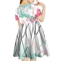 Japanese Kocho Pattern Kid Short Sleeve Dress Insect Pillar Butterfly Flower Fairy - Polynesian Pride