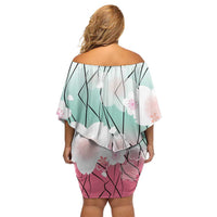 Japanese Kocho Pattern Off Shoulder Short Dress Insect Pillar Butterfly Flower Fairy - Polynesian Pride