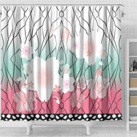 Japanese Kocho Pattern Shower Curtain Insect Pillar Butterfly Flower Fairy - Polynesian Pride