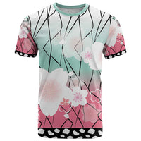 Japanese Kocho Pattern T Shirt Insect Pillar Butterfly Flower Fairy - Polynesian Pride