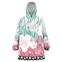 Japanese Kocho Pattern Wearable Blanket Hoodie Insect Pillar Butterfly Flower Fairy - Polynesian Pride