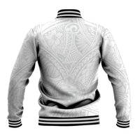 Samoa Lotu Tamaiti Baseball Jacket Polynesian White Sunday Simple LT9 - Polynesian Pride