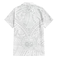 Samoa Lotu Tamaiti Family Matching Long Sleeve Bodycon Dress and Hawaiian Shirt Polynesian White Sunday Simple LT9 - Polynesian Pride
