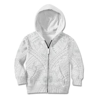 Samoa Lotu Tamaiti Kid Hoodie Polynesian White Sunday Simple LT9 Zip Hoodie White - Polynesian Pride